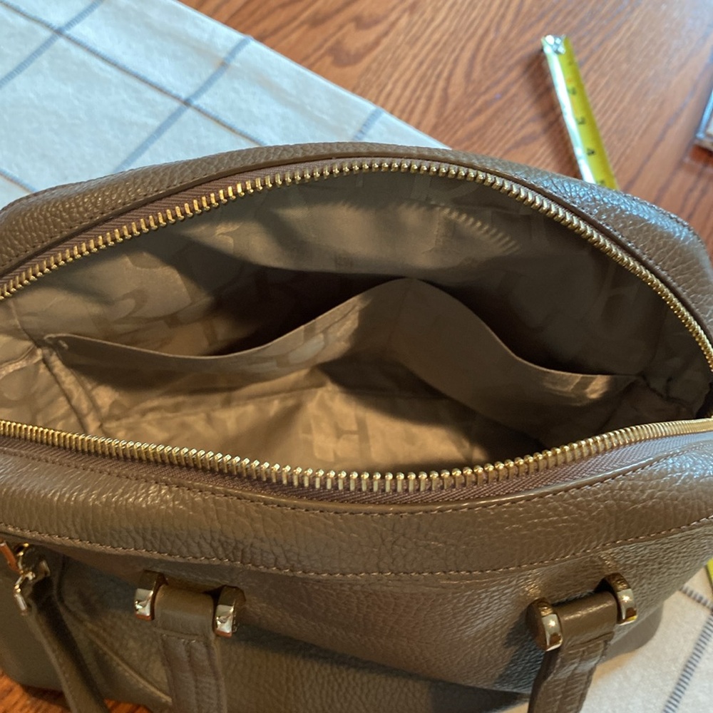 Furla Taupe Leather Satchel with Gold Hardware - Picture 12 of 12